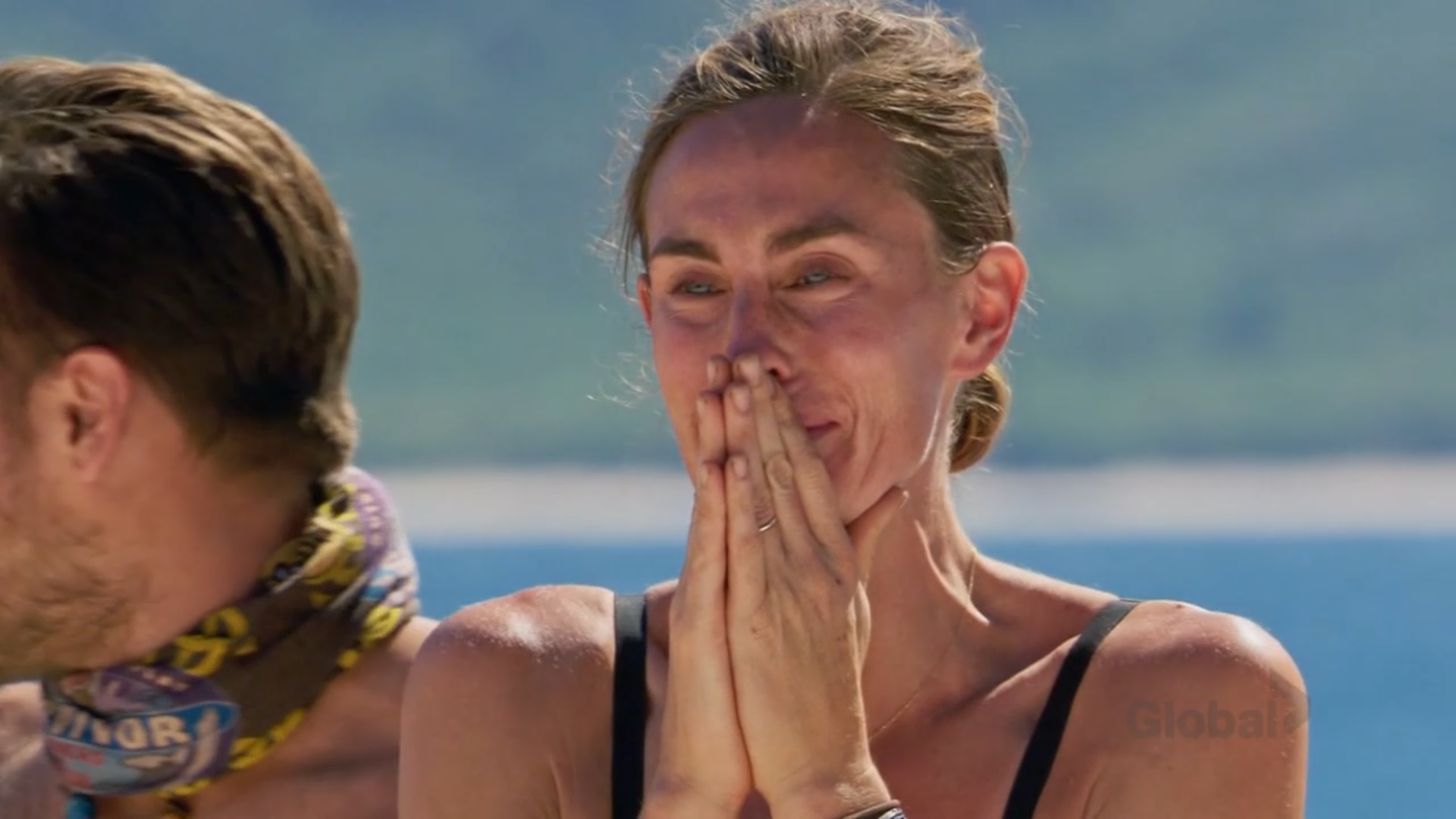 Kim crying when the loved ones arrive on Survivor: Winners at War