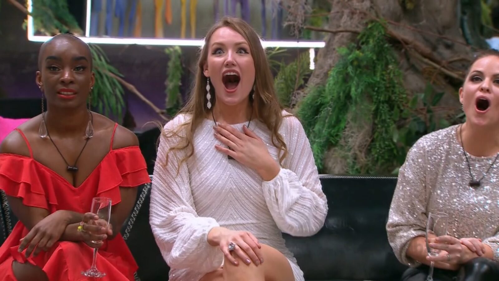 Latoya, Beth, and Tera hearing the twist on Big Brother Canada 9